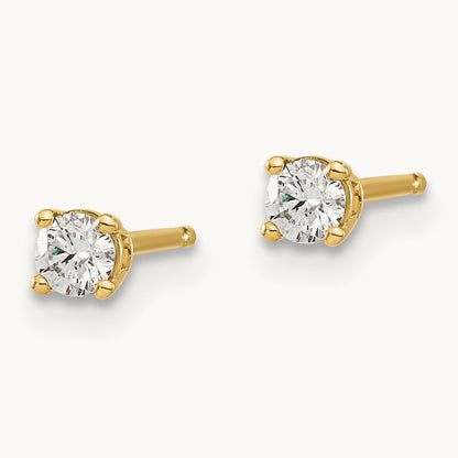 14y .15ct. I1 J-K Diamond Stud Push-on Post Earrings