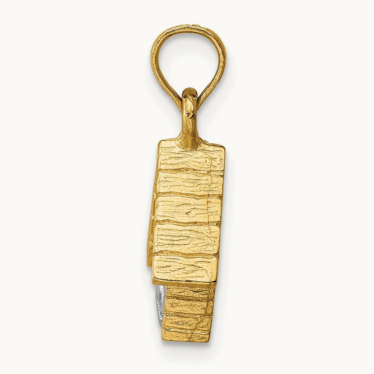 3-D Dog Inside Dog House Charm, 14K Two-tone
