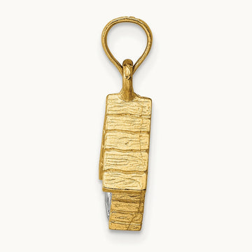 3-D Dog Inside Dog House Charm, 14K Two-tone