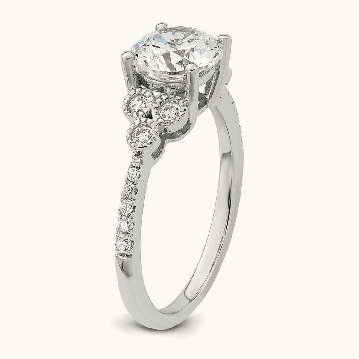 Round Semi-Mount Engagement Ring — 1 1/2 ct, 7
