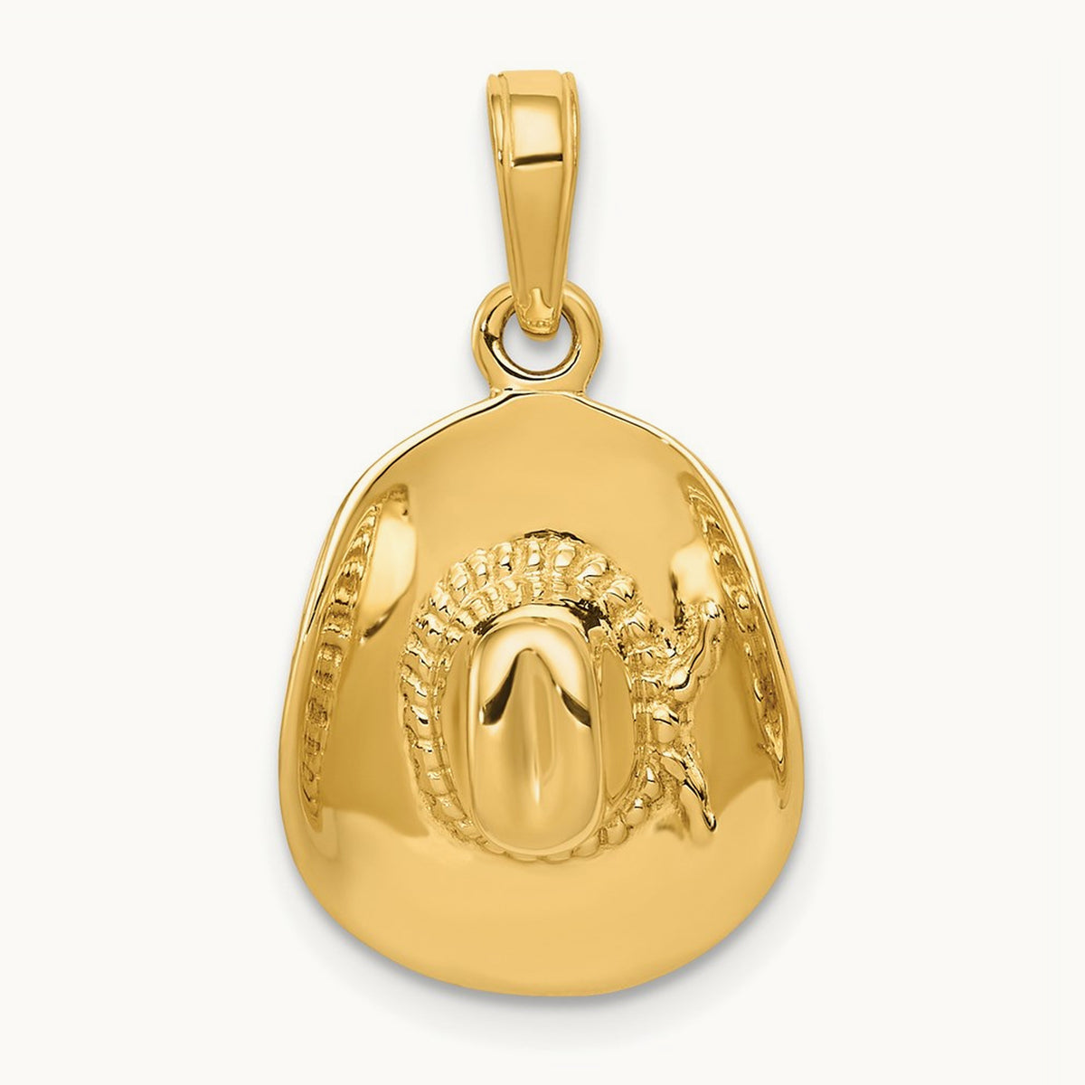 3-D Cowboy Hat Pendant, 14K