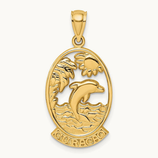 CURACAO w/ Dolphin Sunset Charm, 14K