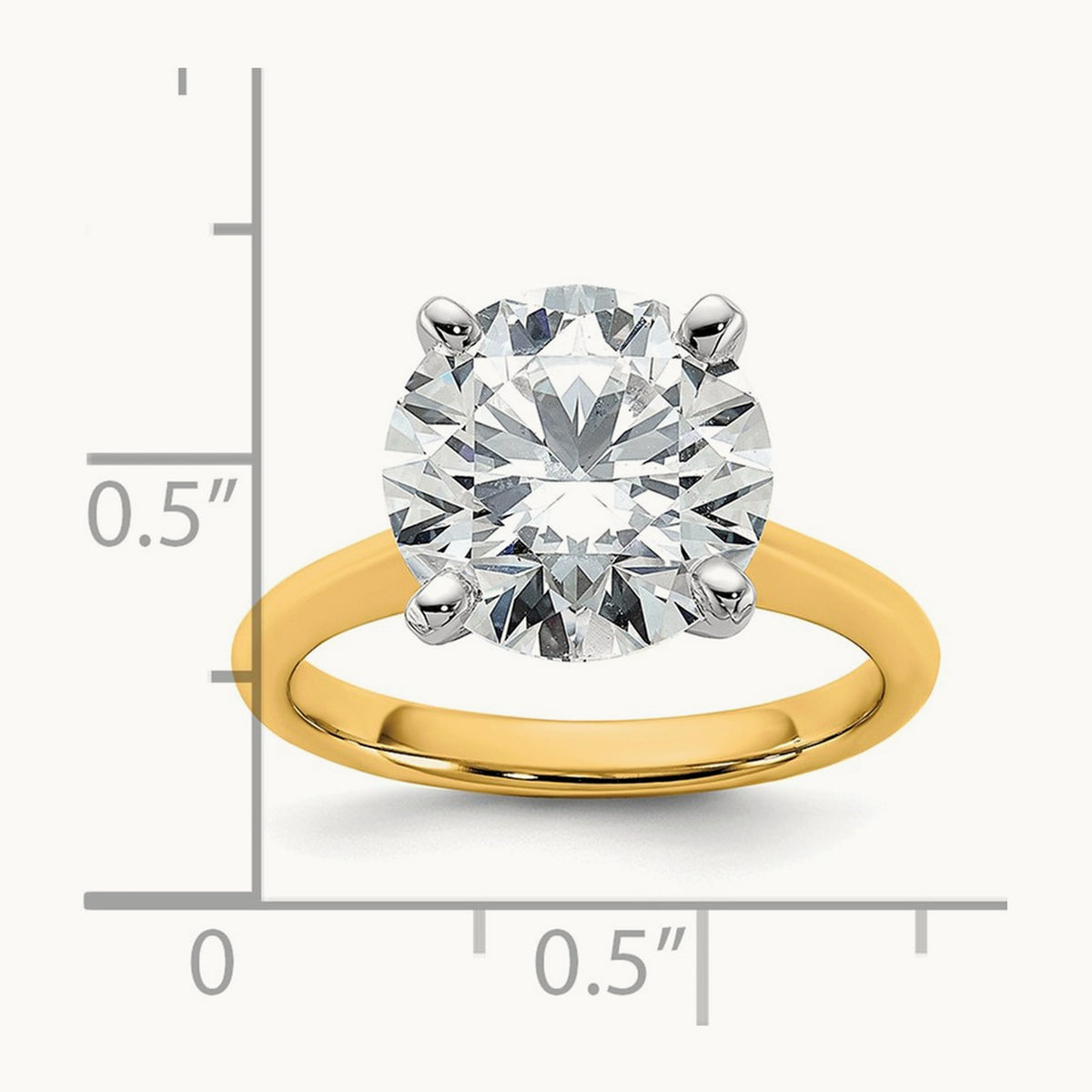 Round 8X Ring, 5.00 ct tw Lab-Grown Diamond — 14K Two-Tone