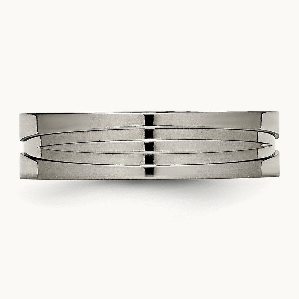 Polished Grooved Band, 6mm, Titanium