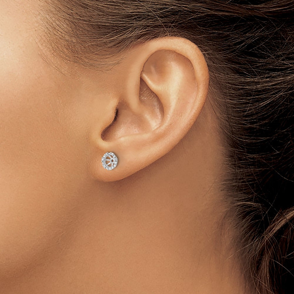 Diamond Earring Jackets — 14K White Gold, 6mm