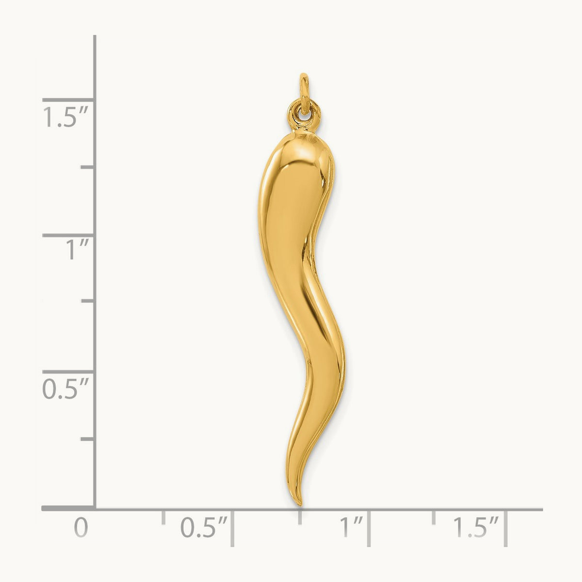 Polished Hollow Italian Horn Pendant — 43.2mm