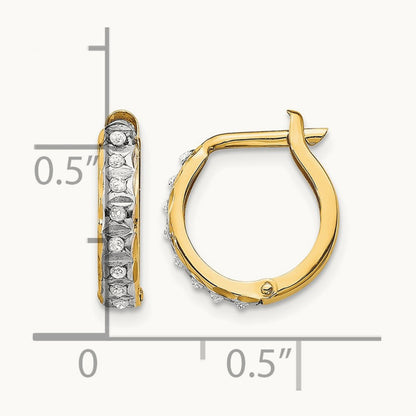 Diamond Fascination Dia. Dust/Accent Hinged Hoop Earrings, 14K