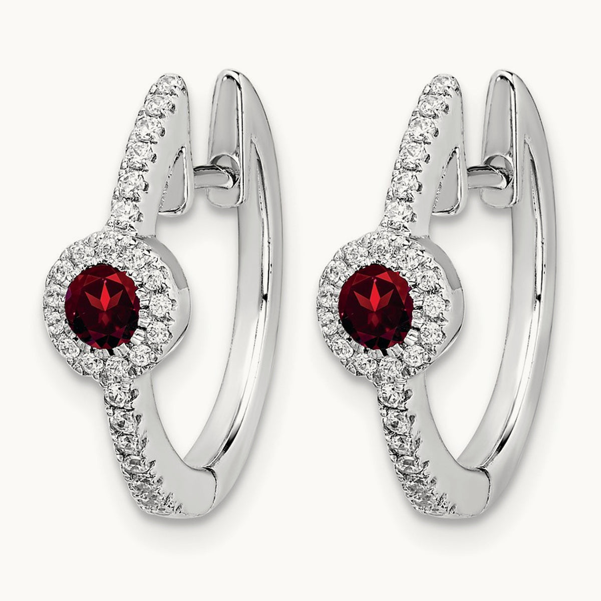 Diamond and Cabochon Garnet Earrings — photo set