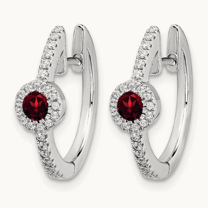 Diamond and Cabochon Garnet Earrings — photo set