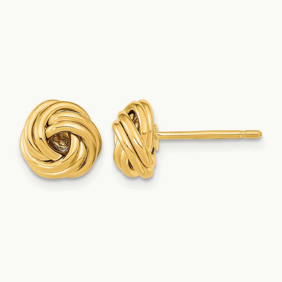 Polished Love Knot Post Earrings, 14K