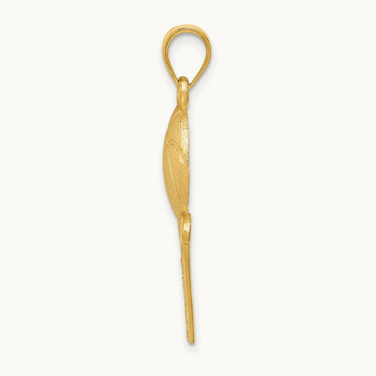 Satin Diamond-Cut Basketball and Net Pendant, 14K