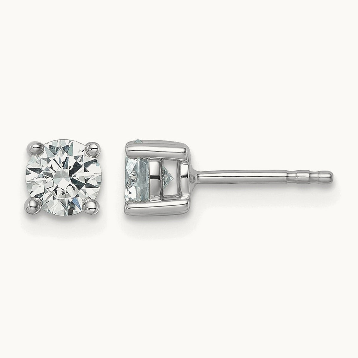 Round Heavyweight Stud Earrings, 0.10-7.00 ct tw Lab-Grown Diamond — 7/8 ct, 14K White Gold