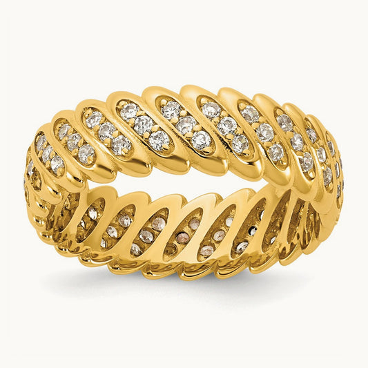 Polished Diamond Band Ring Complete — 6