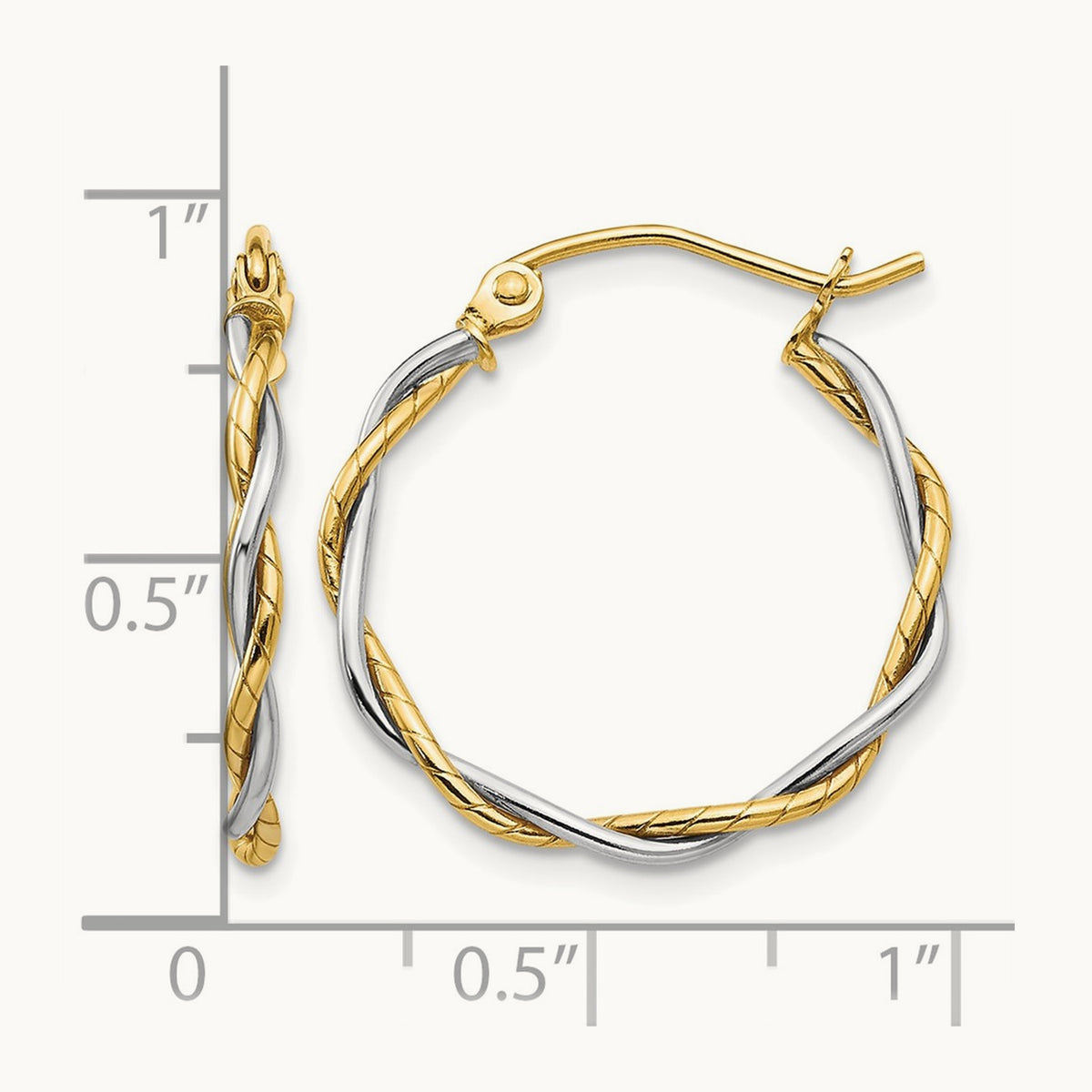 Polished1. Twisted Hoop Earrings, 8mm, 14K Two-tone