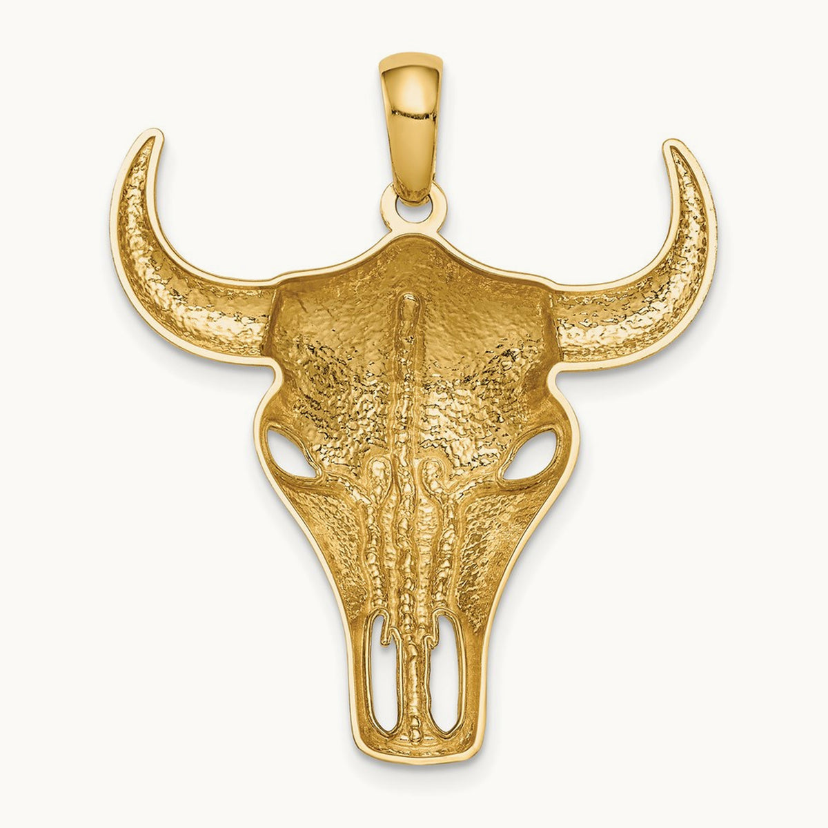 Steer Skull Pendant, 14K