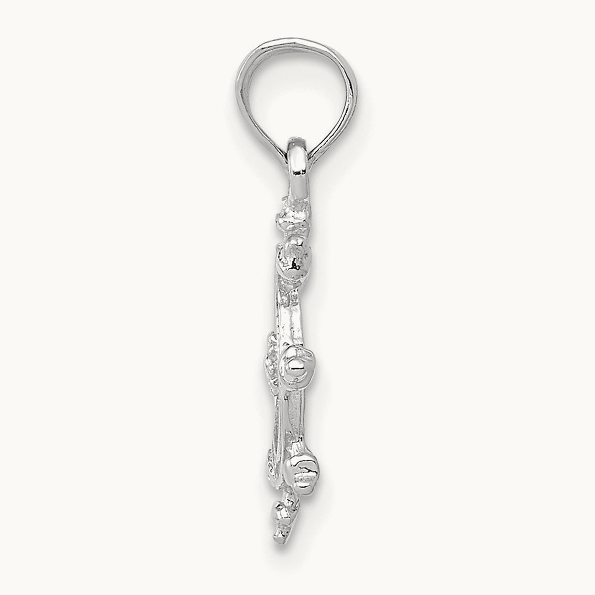 Ship Wheel Pendant — 14K White Gold