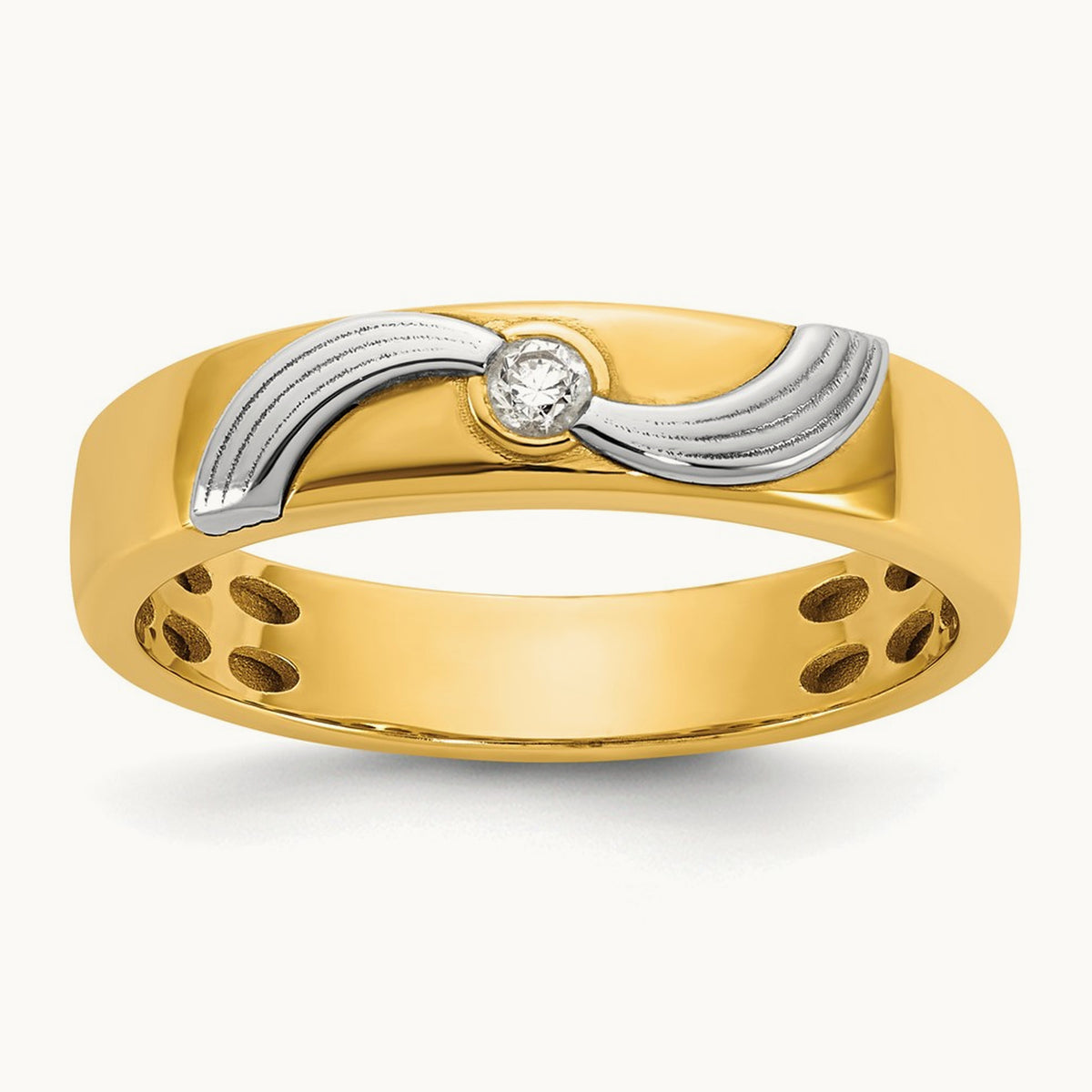 14ktt IB Goodman Mens Polished Diamond Ring Mounting