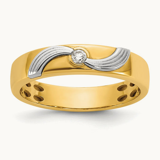 14ktt IB Goodman Mens Polished Complete 1/20ct Diamond Ring