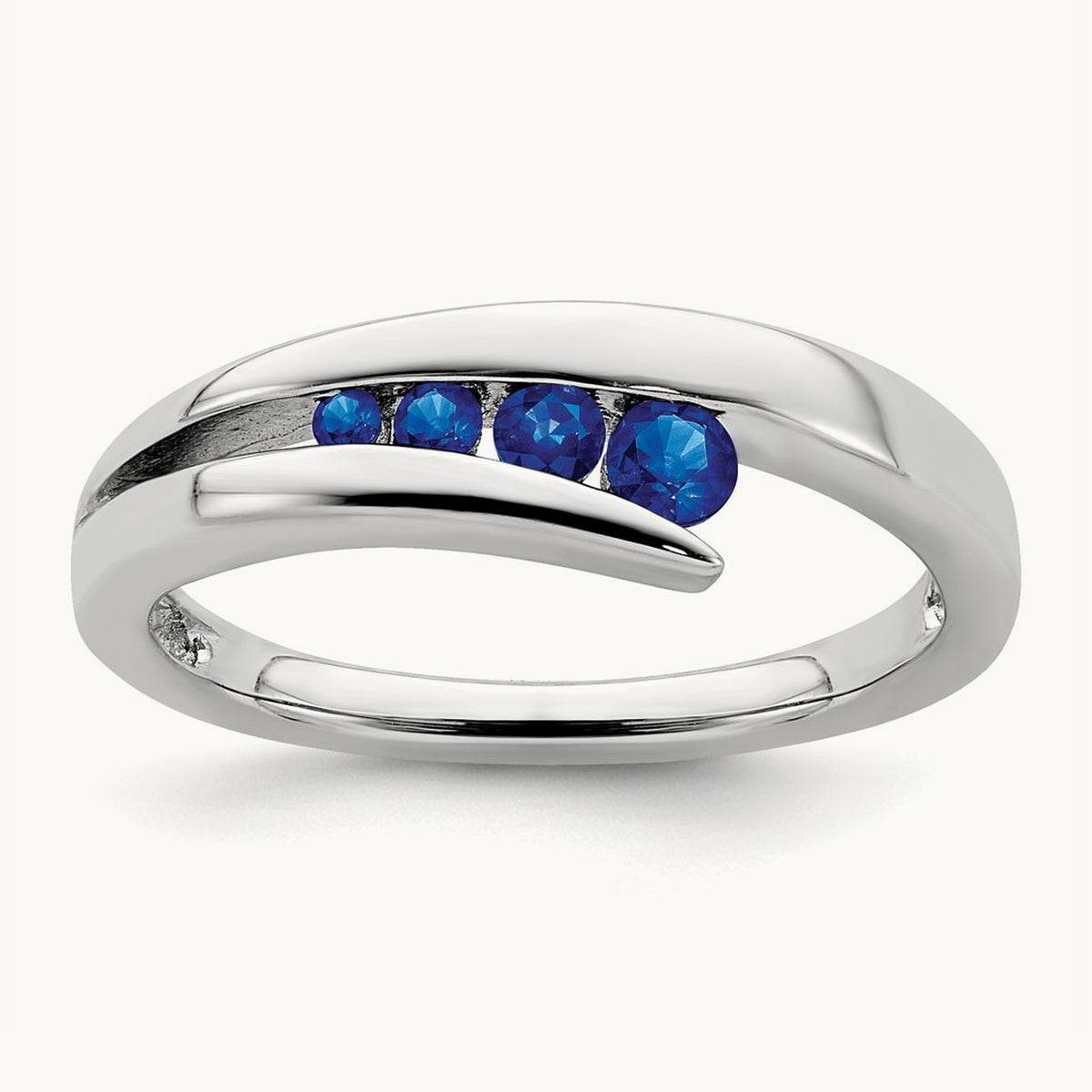 Sapphire 4-stone Ring, 14K White Gold