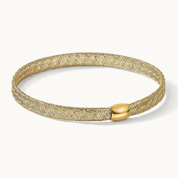 Fancy Stretch Bangle Bracelet, 14K — Leslie's