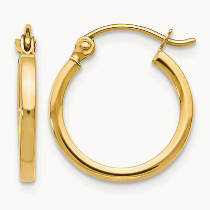 Polished Hoop Earrings, 14K — Leslie's