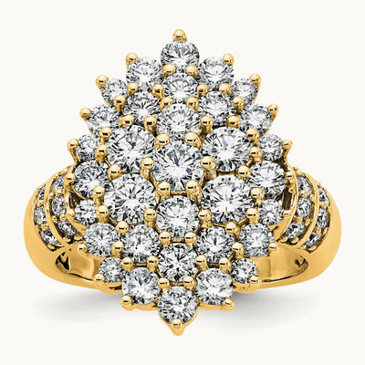 Cluster Fashion Ring, 2.50 ct tw Lab-Grown Diamond — 14K Yellow Gold
