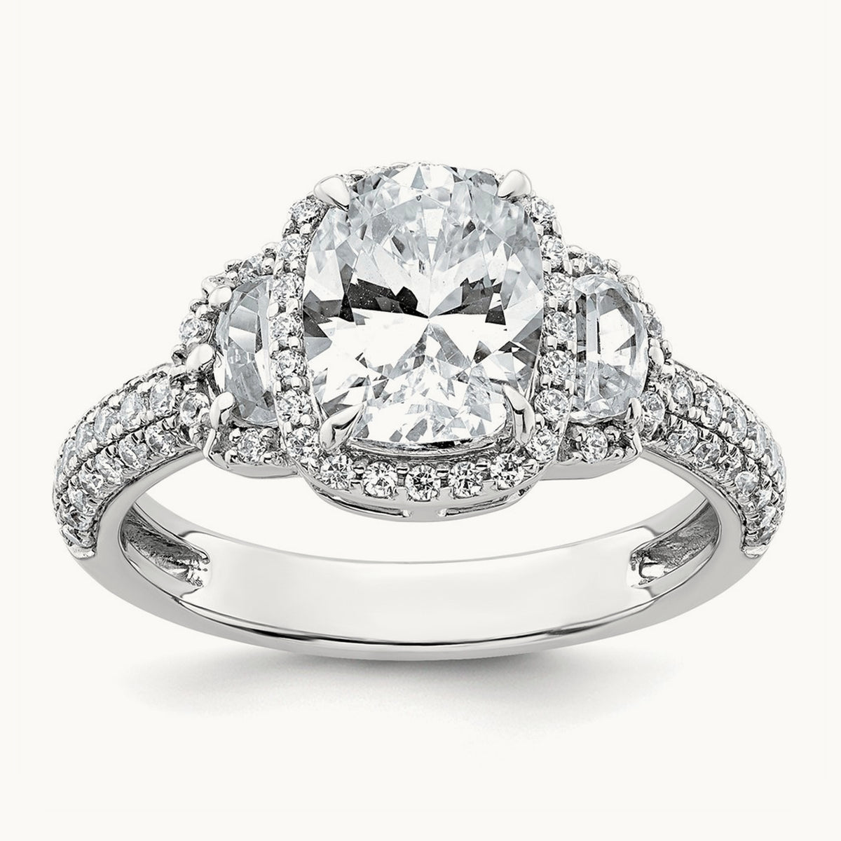 Oval Halo Engagement Ring, 3.00 ct tw Lab-Grown Diamond