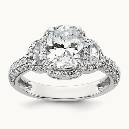 Oval Halo Engagement Ring, 3.00 ct tw Lab-Grown Diamond