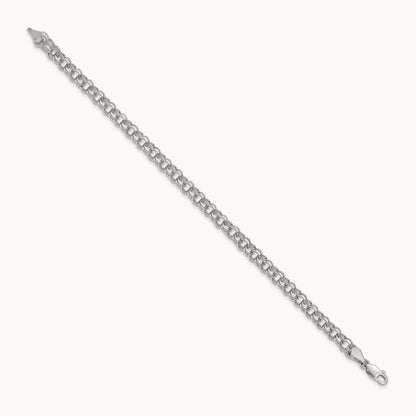 Double Link Charm Bracelet, 14K White Gold