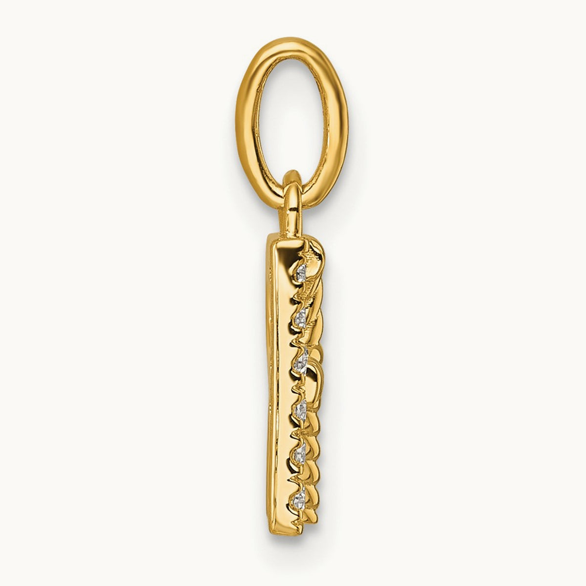 Twisted Diamond Charm — 14K Yellow Gold, R
