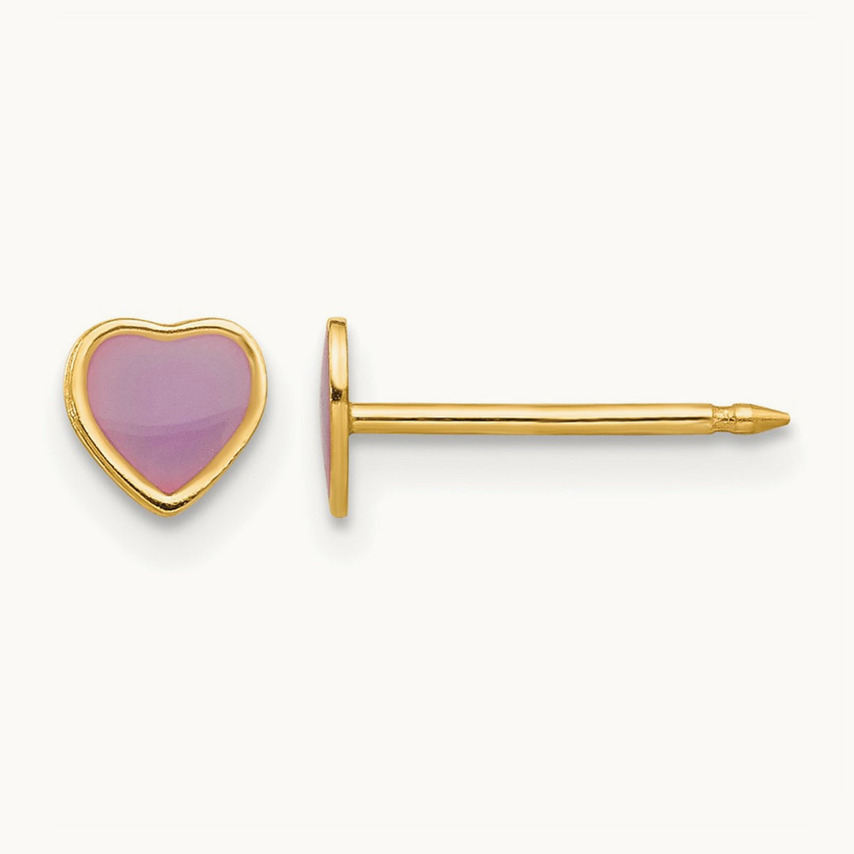 Inverness 14k Epoxy Fill Purple Heart Earrings