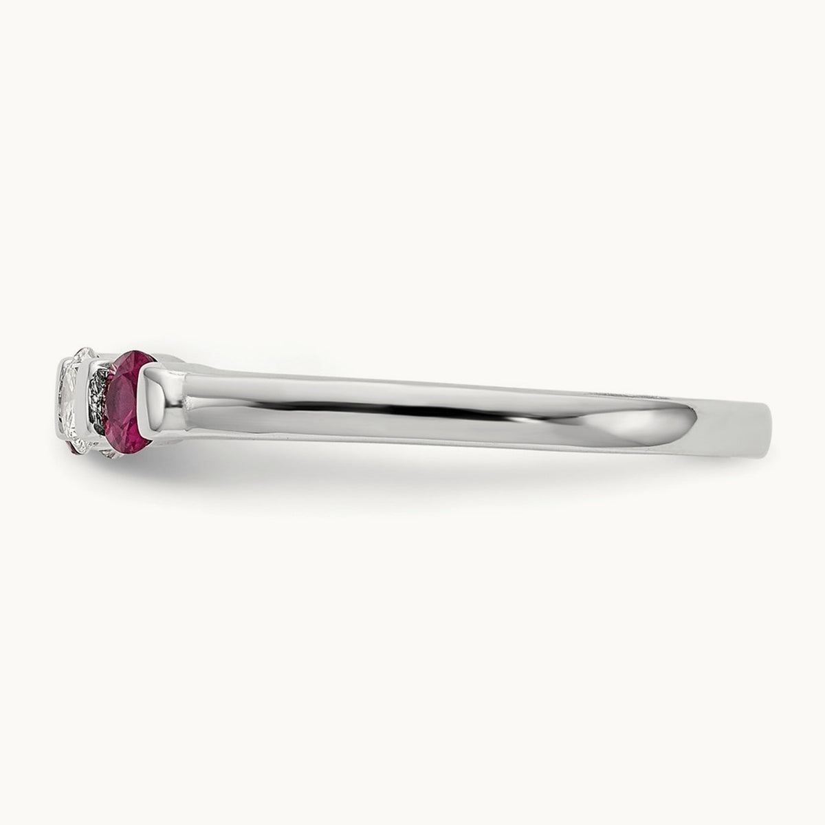 Diamond w/Ruby Band, 14K White Gold