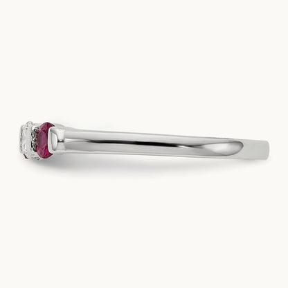 Diamond w/Ruby Band, 14K White Gold
