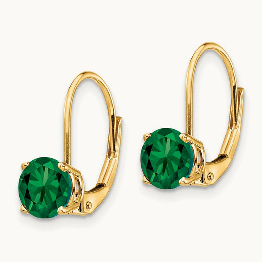 Mount St. Helens Leverback Earrings, 6mm, 14K