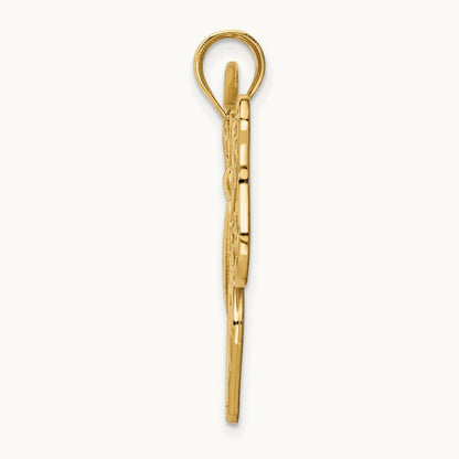 Polished Large Butterfly Pendant — 14K Yellow Gold