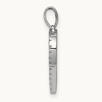 Diamond Letter P Initial Pendant, 14K White Gold