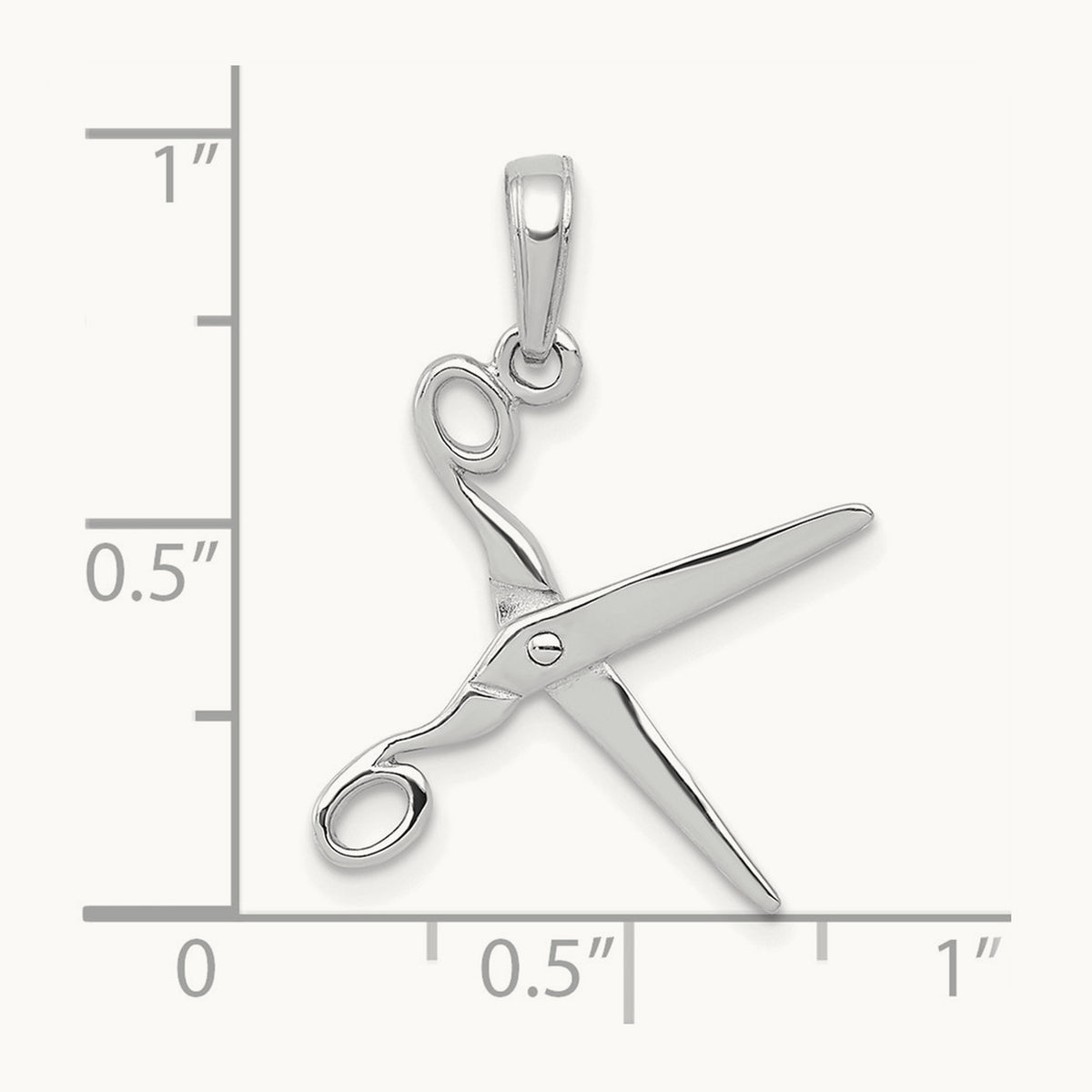 3-D Moveable Scissors Pendant — 14K White Gold