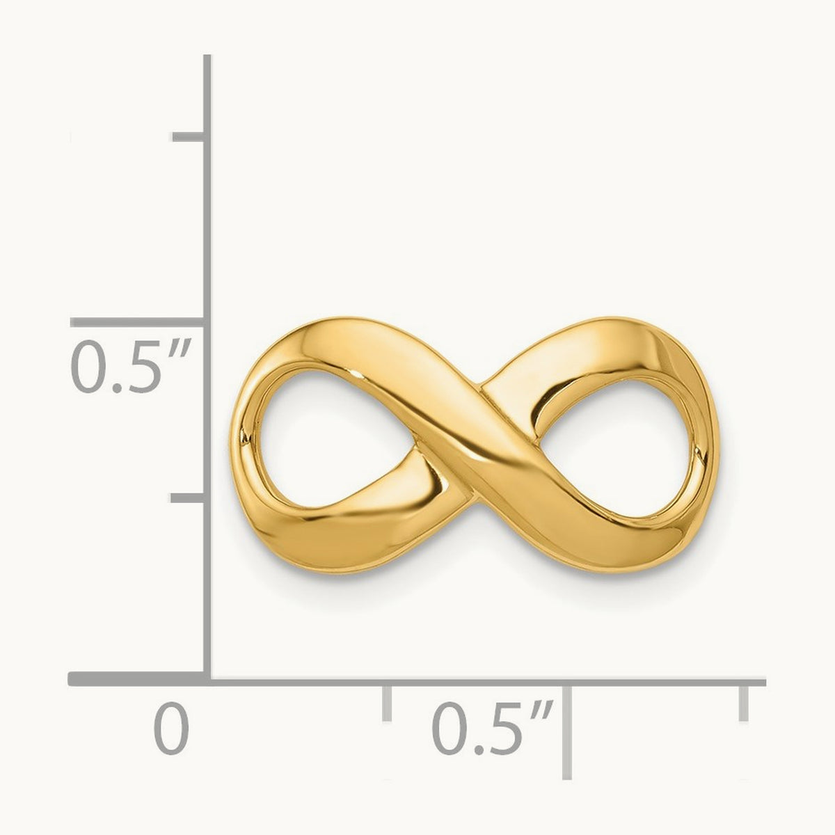 Fancy Polished Infinity Figure-8 Slide — 14K Yellow Gold