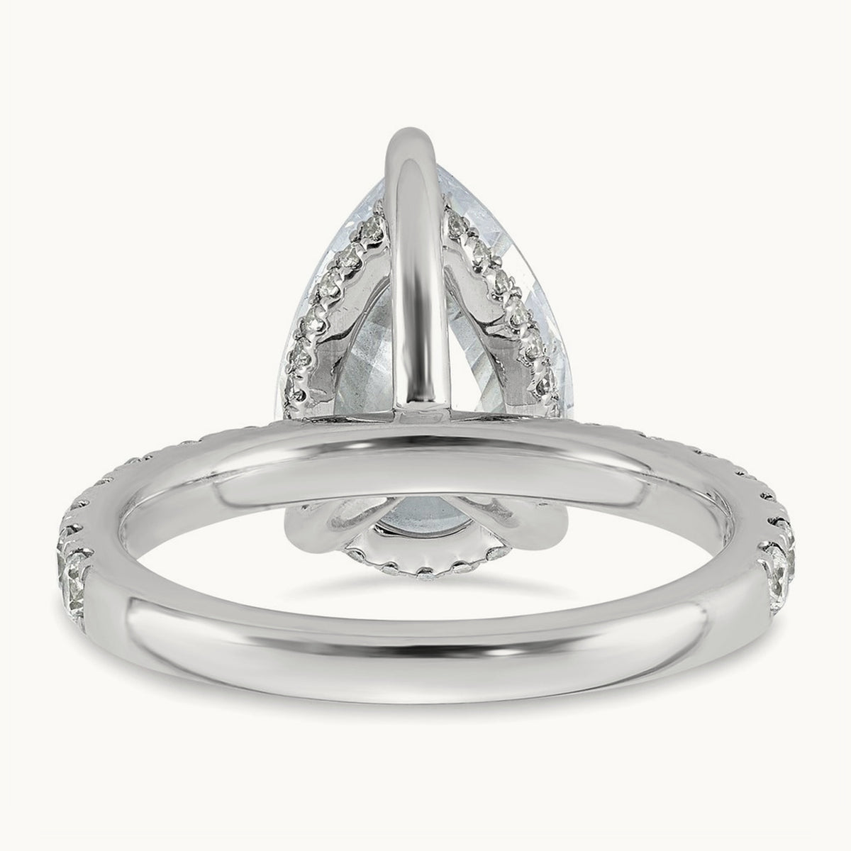 Pear Solitaire Engagement Ring, 1.25-4.75 ct tw Lab-Grown Diamond — 4 3/4 ct, 14K White Gold