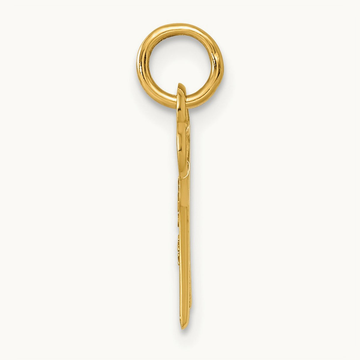 Key Initial Charm — 14K Yellow Gold, F