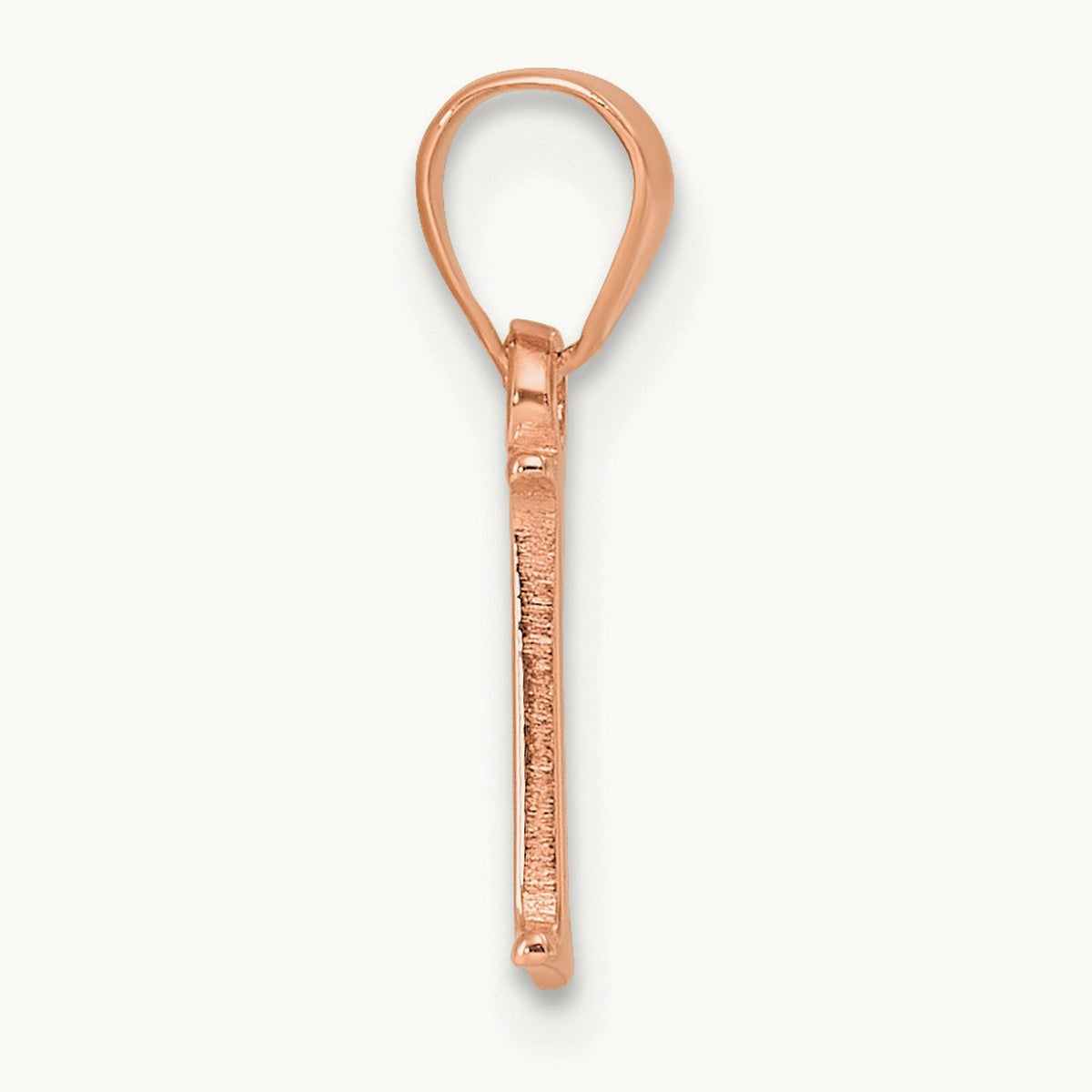 Polished Block Initial Pendant — 14K Rose Gold, L