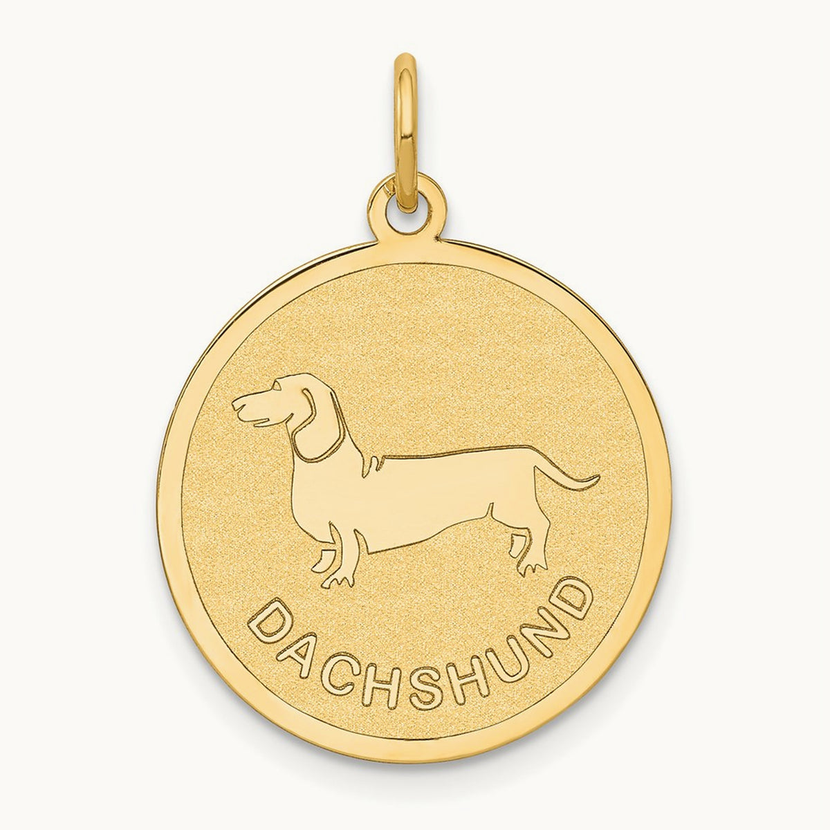 Dachshund Disc Charm, 14K
