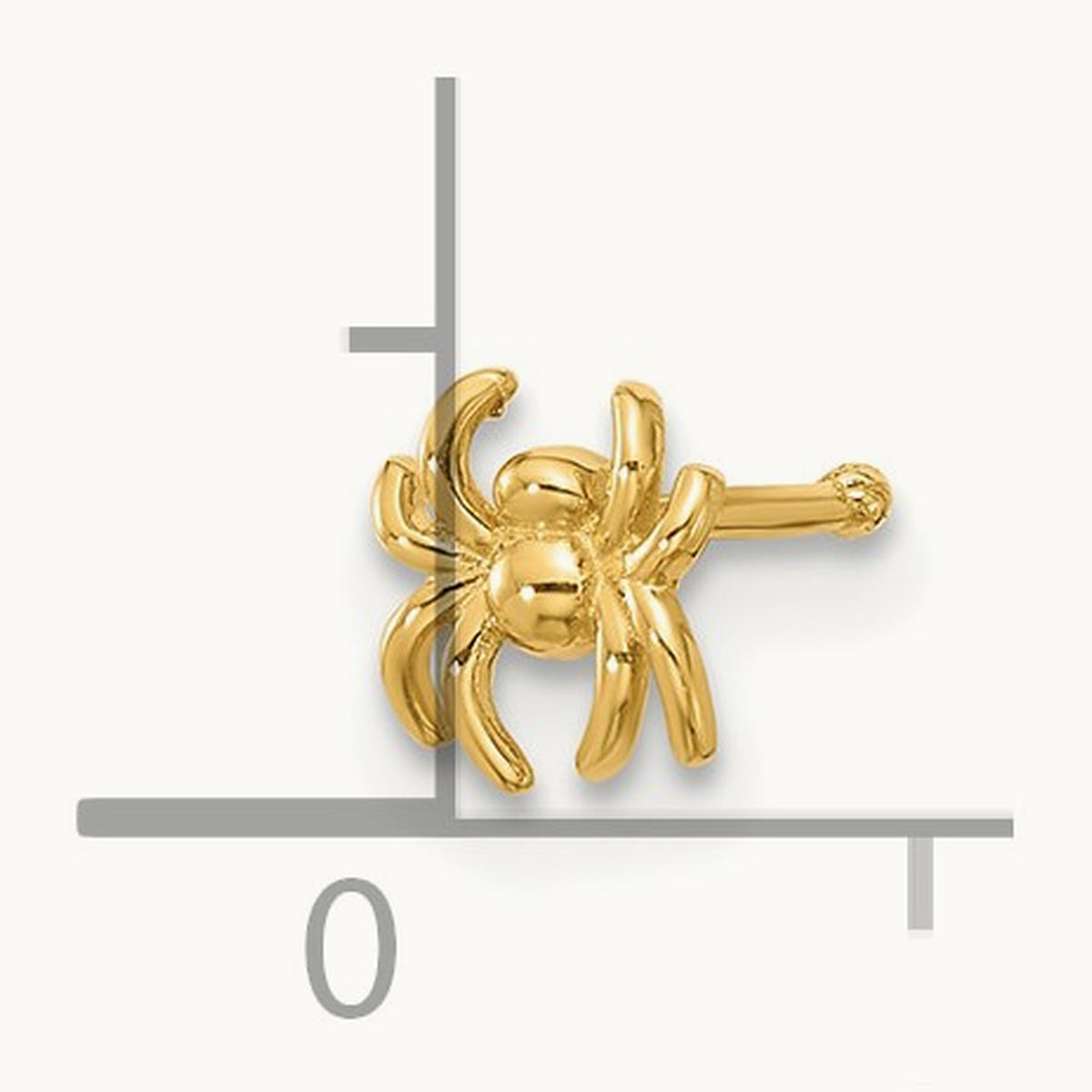22 Gauge Polished Spider Nose Stud, 14K