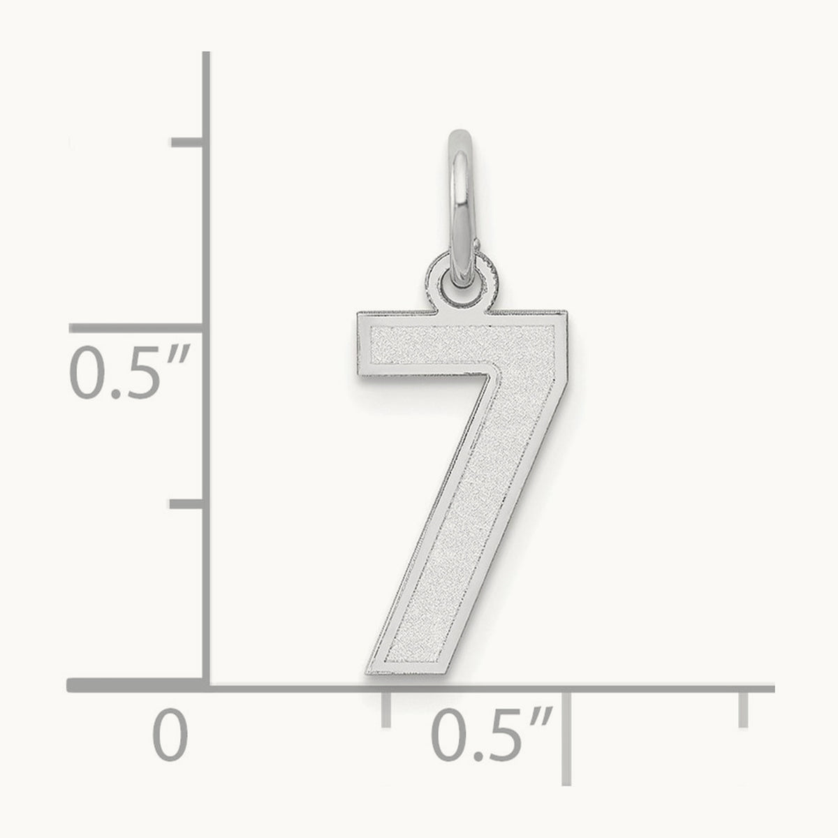 Small Satin Number 7 Charm — 14K White Gold