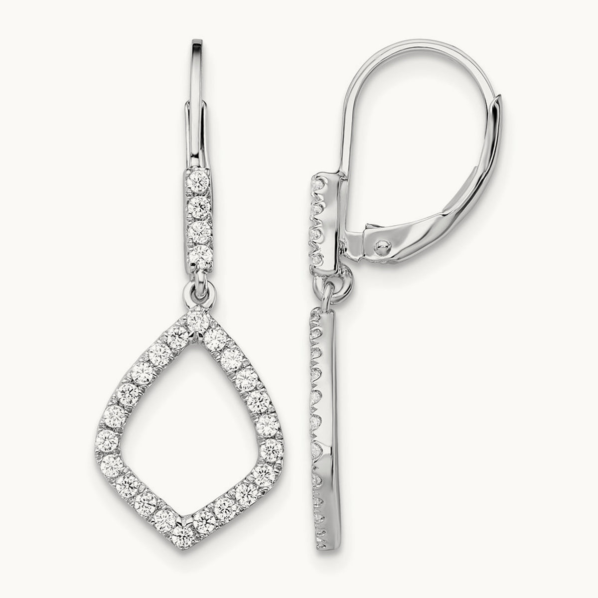 Dangle Leverback Earrings, 0.50-0.75 ct tw Lab-Grown Diamond