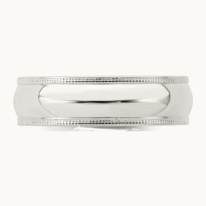 Comfort Fit Half Round Milgrain Band — photo set