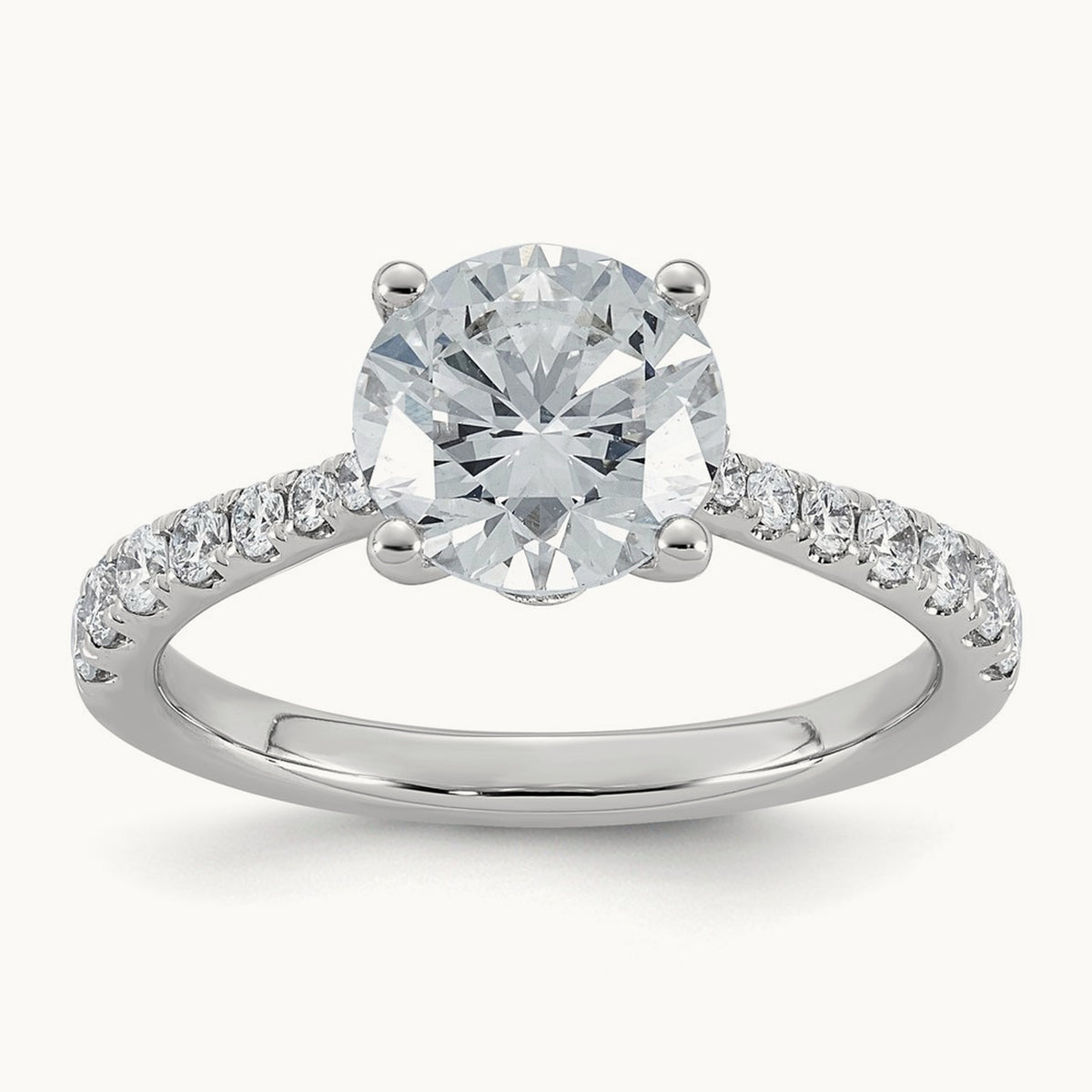 Round Center Engagement Ring, 2.25-3.50 ct tw Lab-Grown Diamond