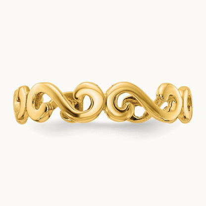 Swirl Toe Ring, 14K