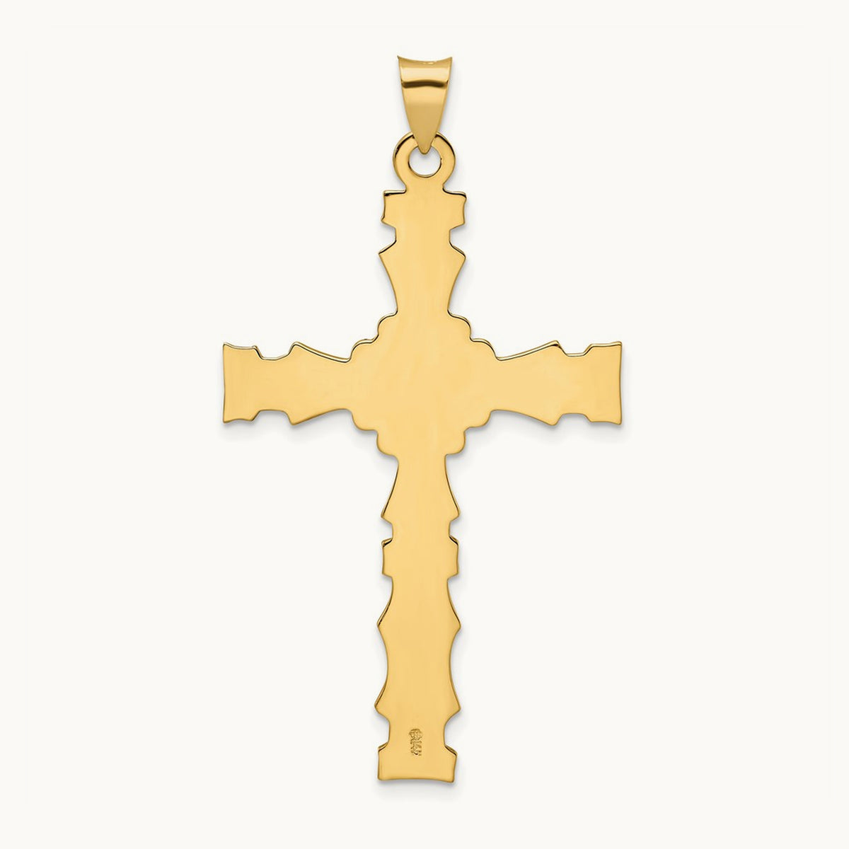 Polished Solid Fancy Design Cross Pendant — 52.42mm