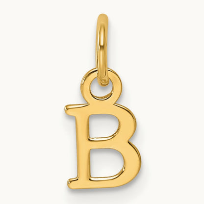 Cutout Letter B Initial Pendant, 14K Yellow Gold